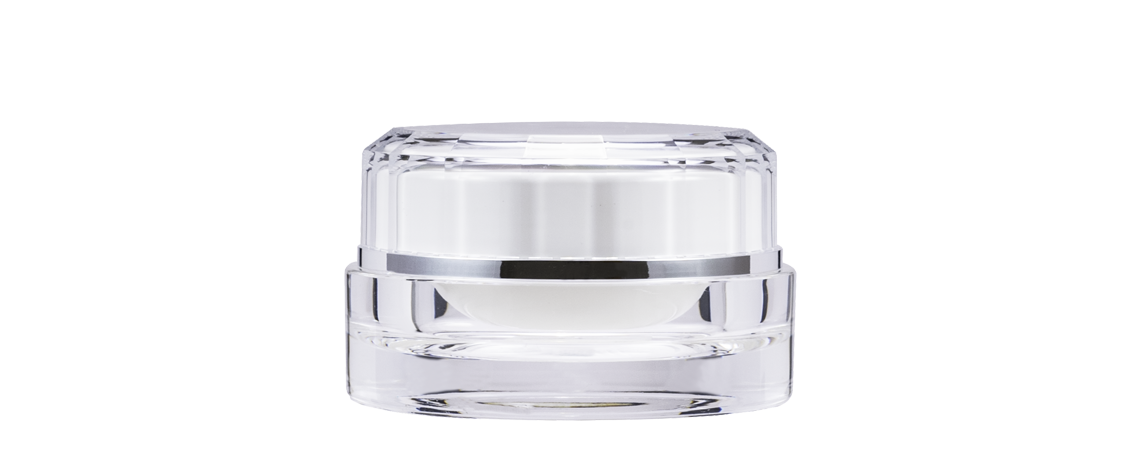 Acrylic Round Cream Jar 10ml - D-10-C Crystal Reflection